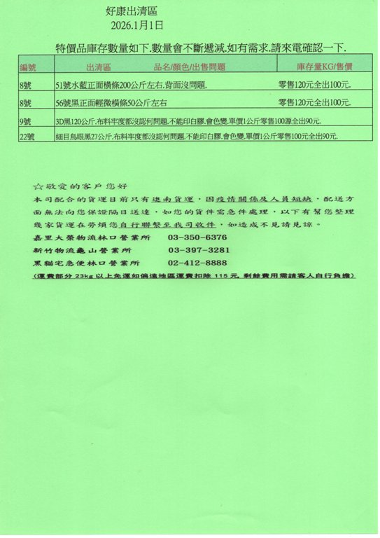 四.好康出清區